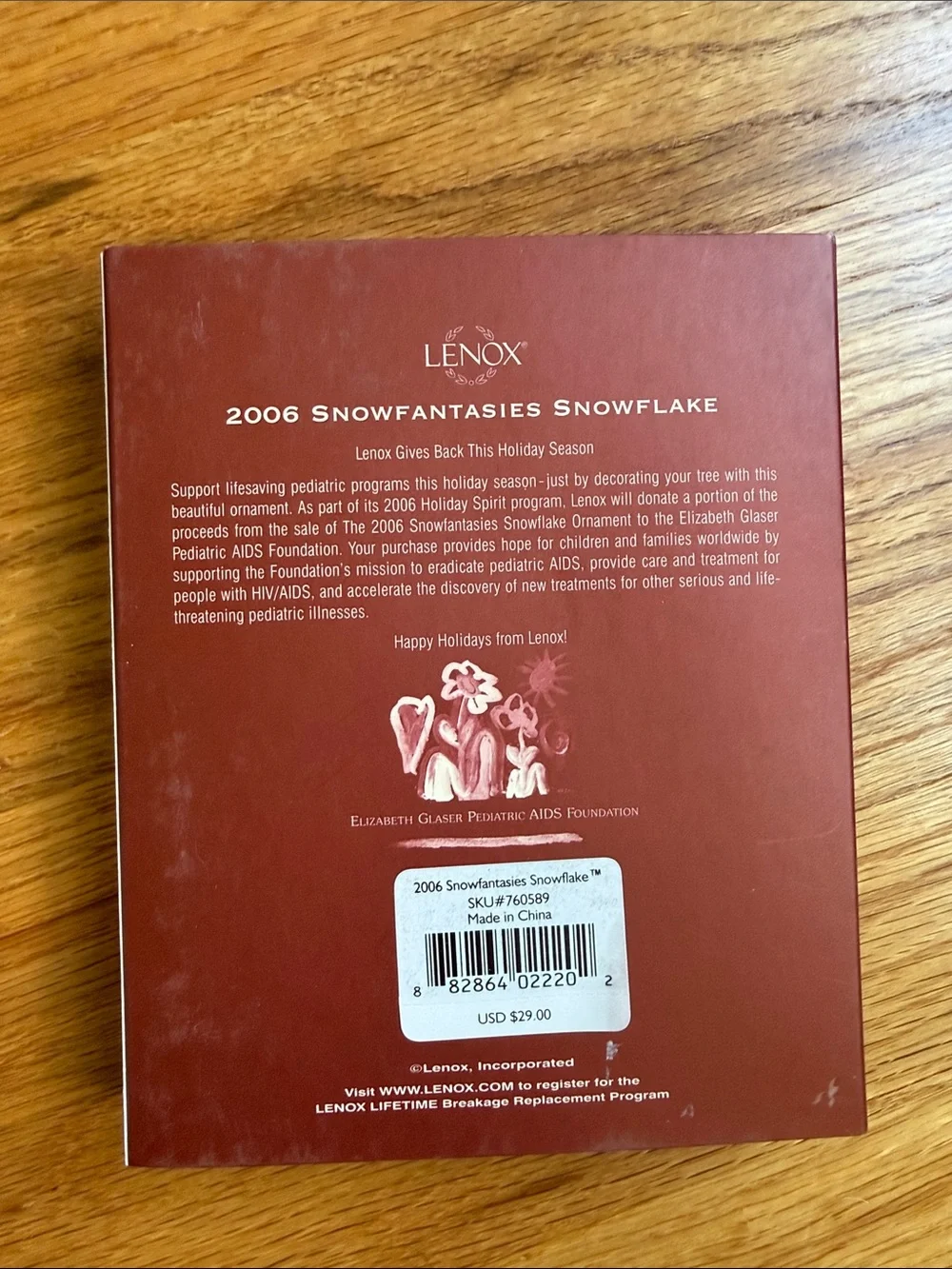 Lenox 2006 Snowfantasies Snowflake Porcelain Holiday Ornament new in box